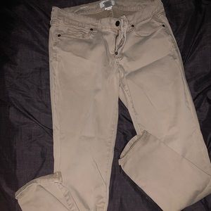 Tan skinny leg khakis
